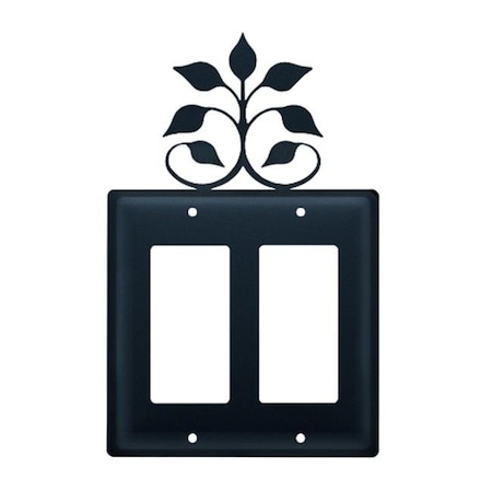 Village Wrought Iron Village Wrought Iron EGG-109 Leaf Fan GFI Cover DBL EGG-109